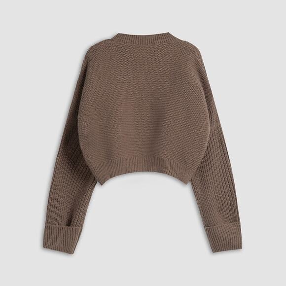 NWT REVOLVE & ANTHROPOLOGIE lovers COMMENSE taupe cropped Sweater XS - Picture 6 of 13